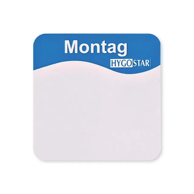 Franz Mensch Hygostar Tagesetiketten Montag 25x25mm 12 Rollen