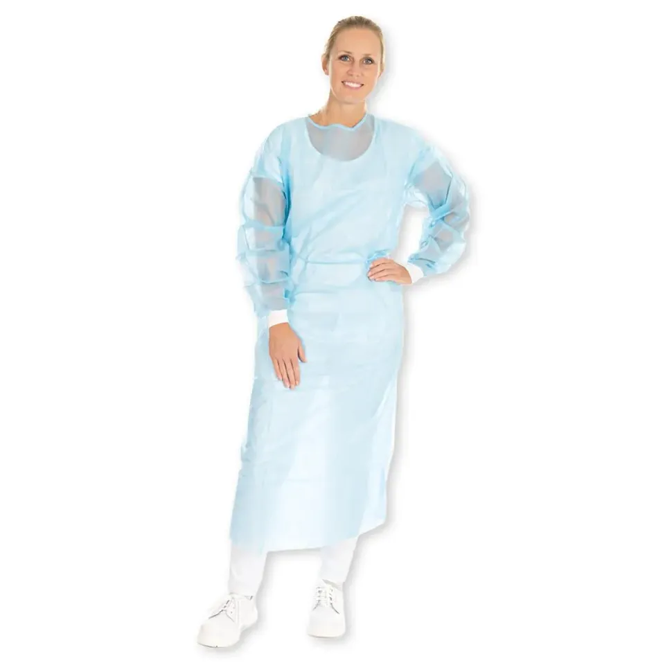Franz Mensch Hygostar Vlieskittel blau XL 135cm 100 Stück PP/PE