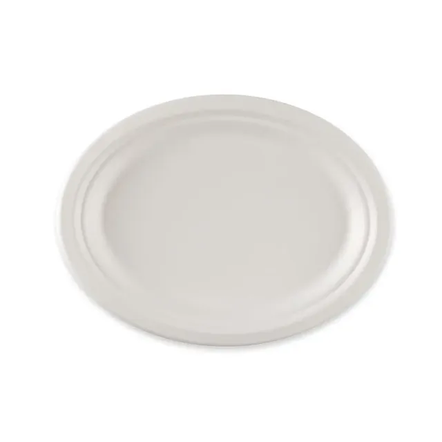 NATUREStar Teller oval 26,5x20 cm weiß 500 Stück Zuckerrohr