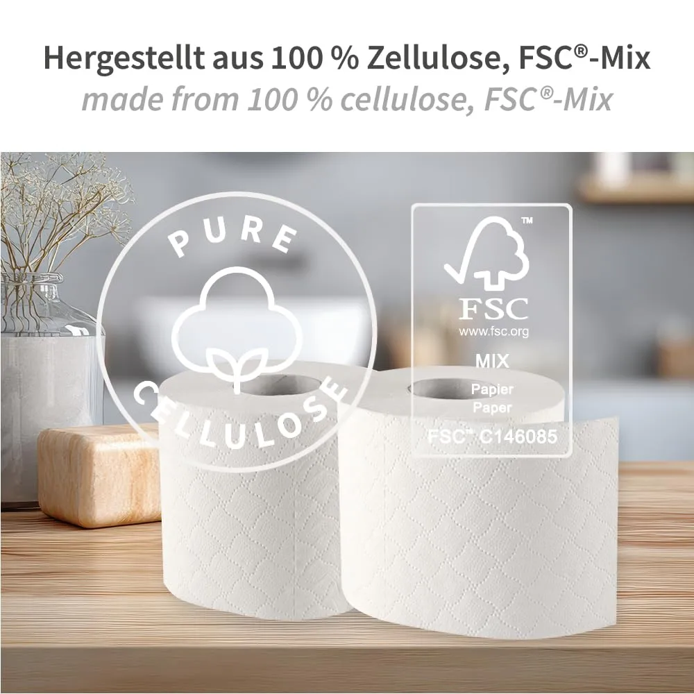 Hygoclean Toilettenpapier 3-lagig weiß 250 Blatt 64 Rollen