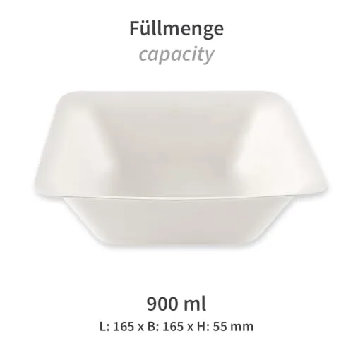 NatureStar Schalen Einweg 900ml 16,5cm 500 Stück weiß