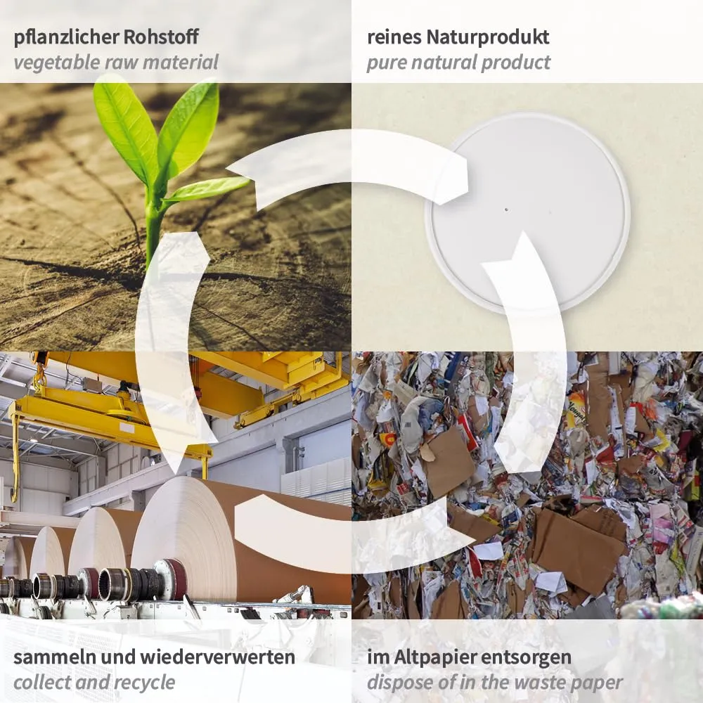 NatureStar Only Paper Salatdeckel Pappe weiß Ø15cm 300 Stück
