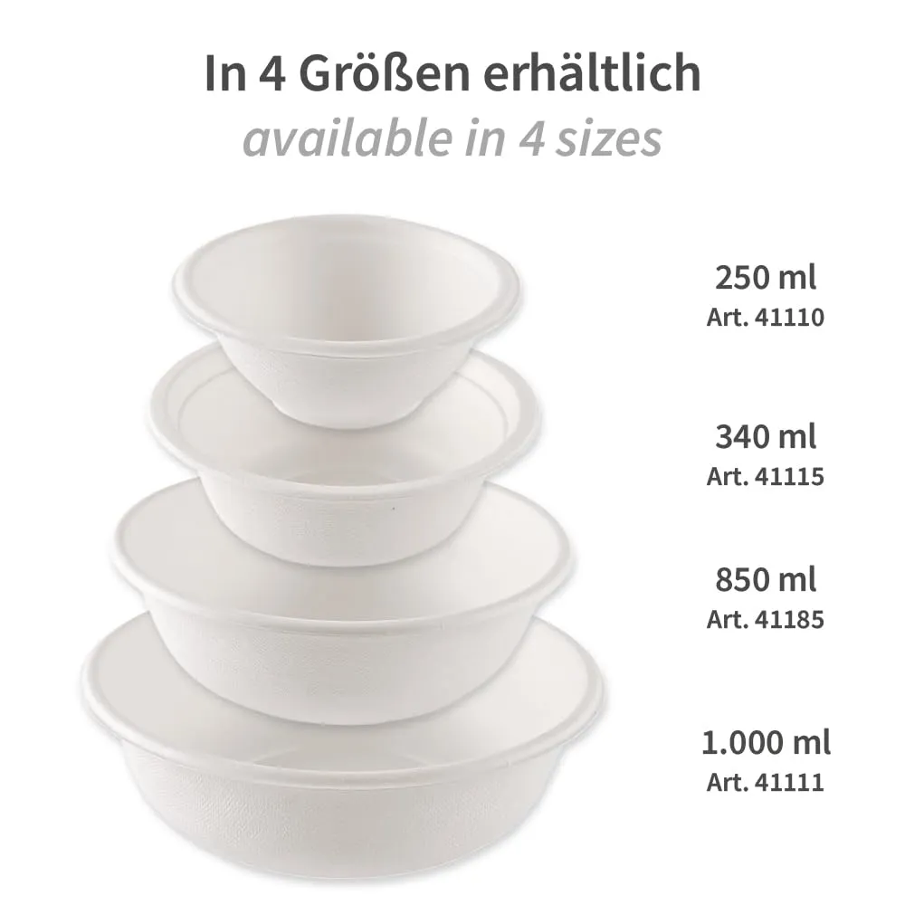 NatureStar Schale tief rund 1000ml Zuckerrohr 500 Stück