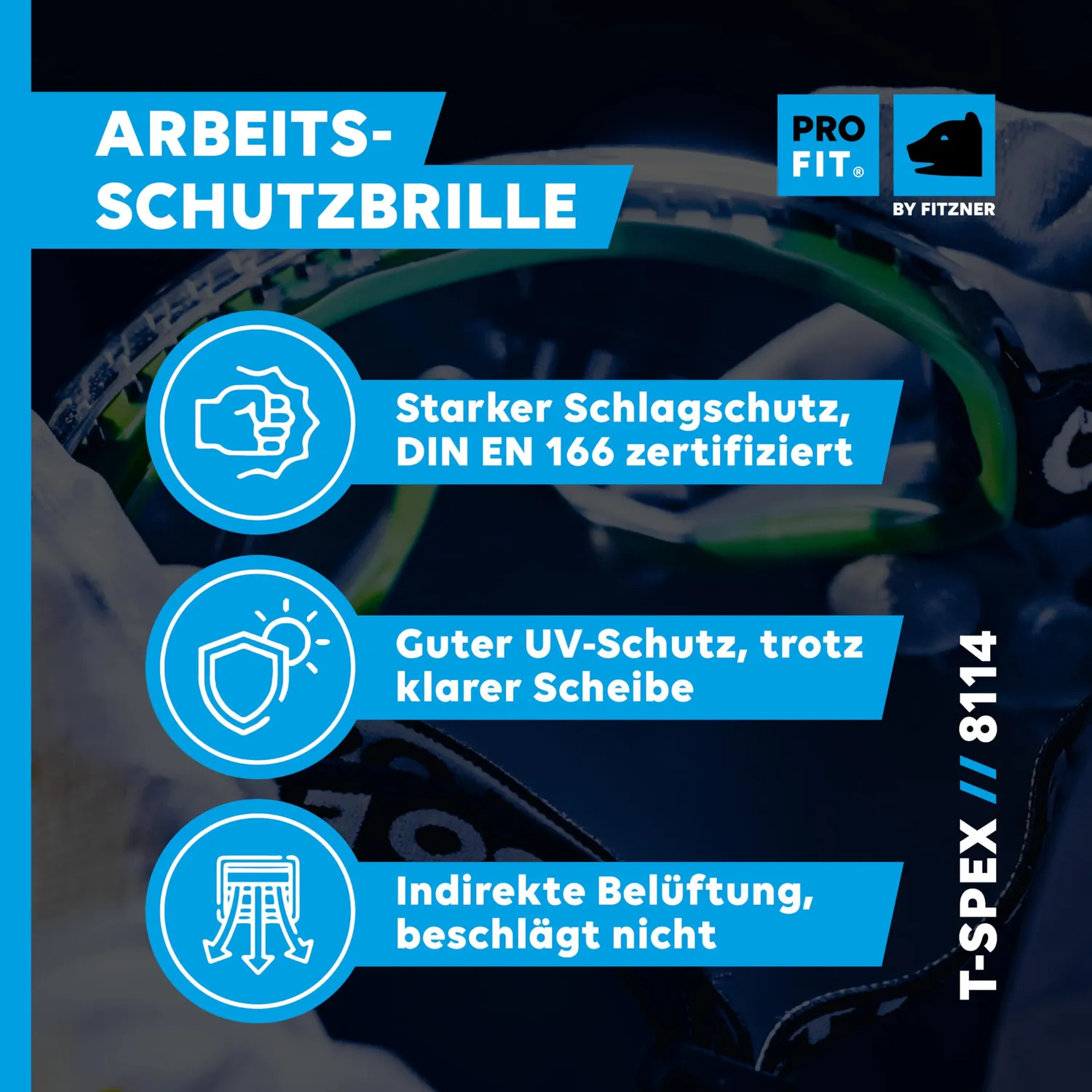 ProFit T-Spex Vollsichtbrille Grün-Schwarz Brillenträger