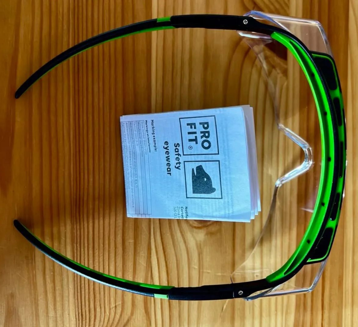 ProFit Kubik Schutzbrille Schwarz-Grün Überbrille klar