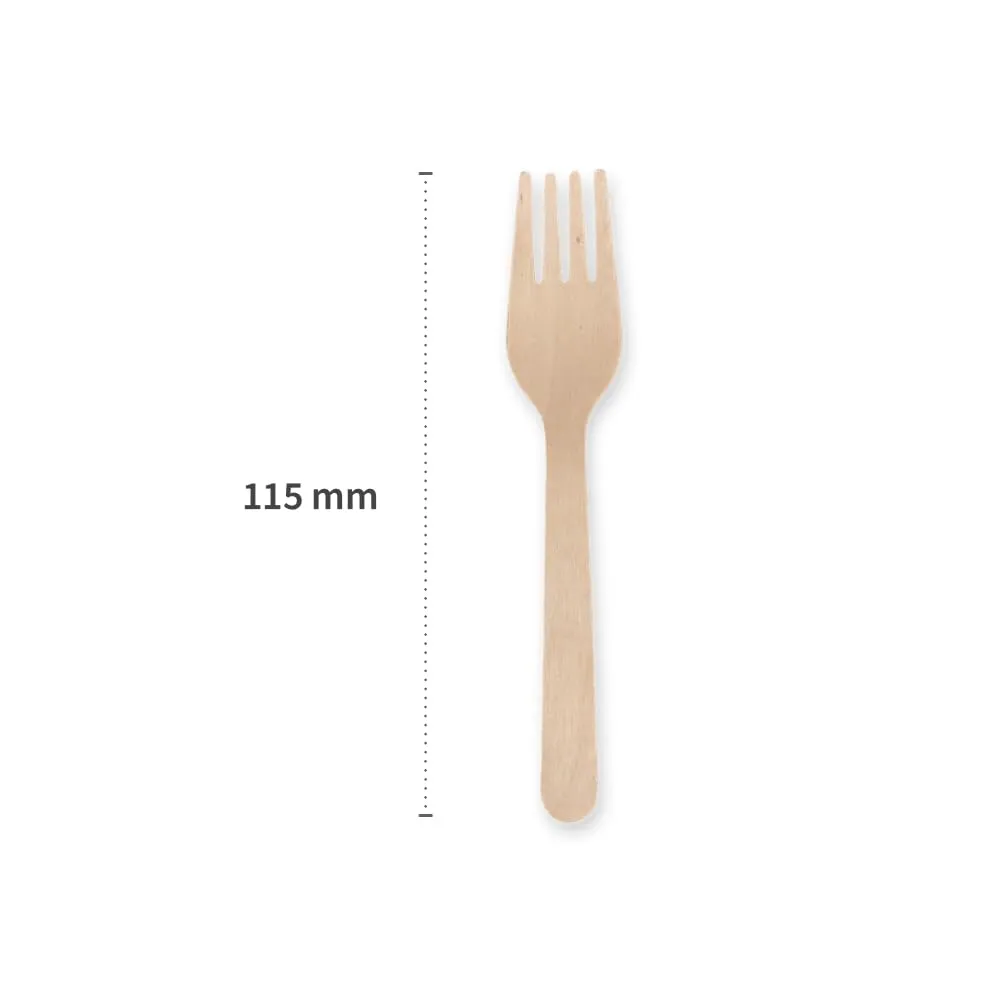 NatureStar Kuchengabel Holz 11,5 cm 500 Stück einzeln