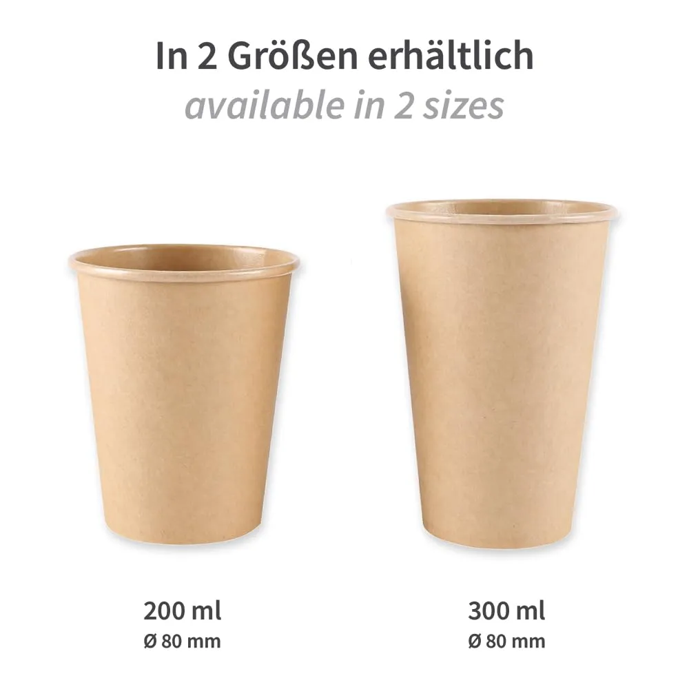 NatureStar Kraft Kaffeebecher 300 ml 1000 Stück PLA-beschichtet