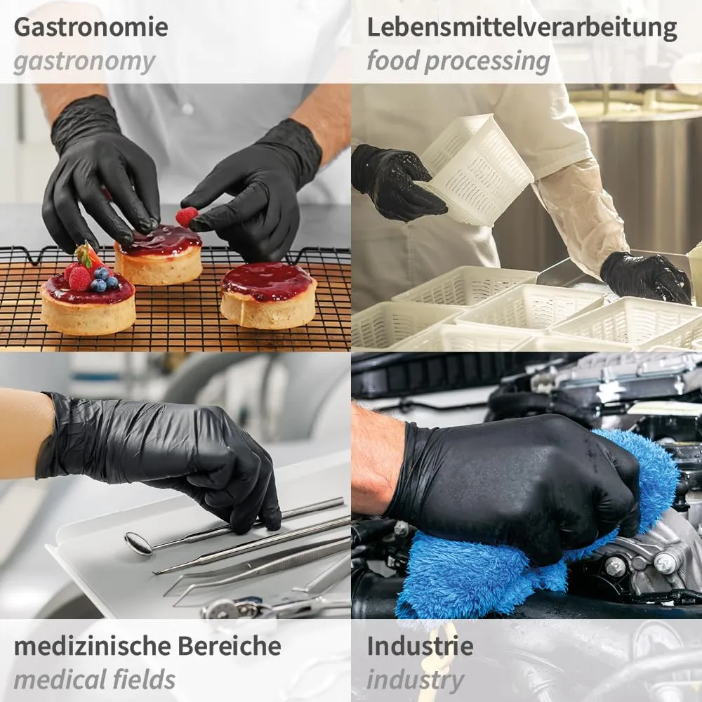 HygoStar Nitrilhandschuhe schwarz M 100 Stk extra lang