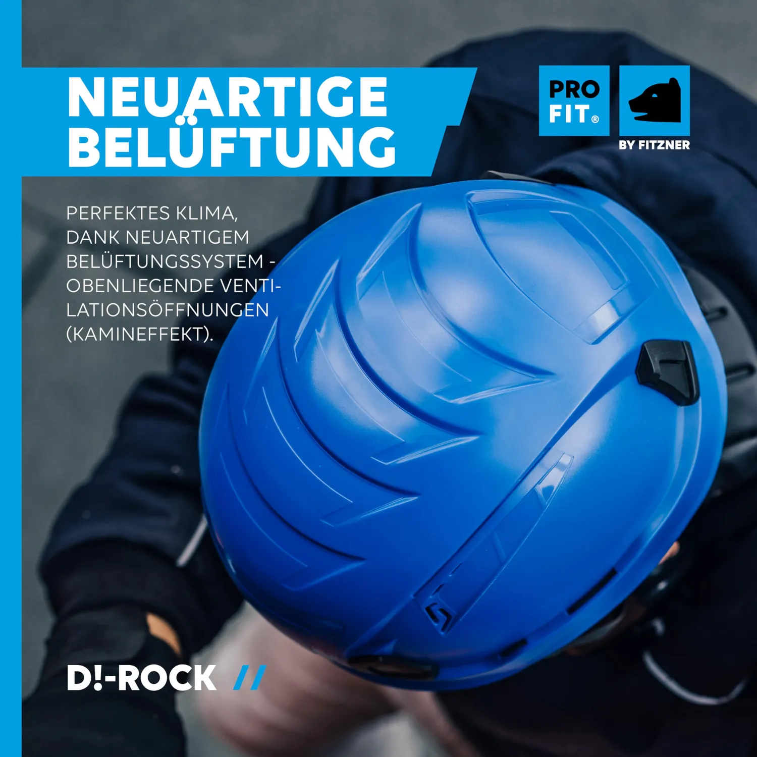 ProFit D!-Rock Schutzhelm Anthrazit belüftet