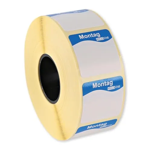 Franz Mensch Hygostar Tagesetiketten Montag 25x25mm 12 Rollen