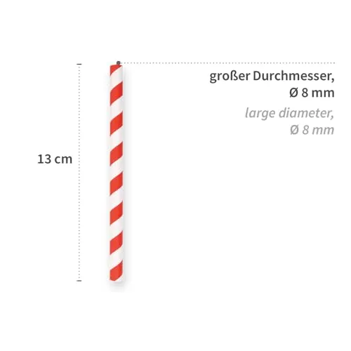 NATUREStar Cocktail Papiertrinkhalme rot-weiß 3400 Stück FSC
