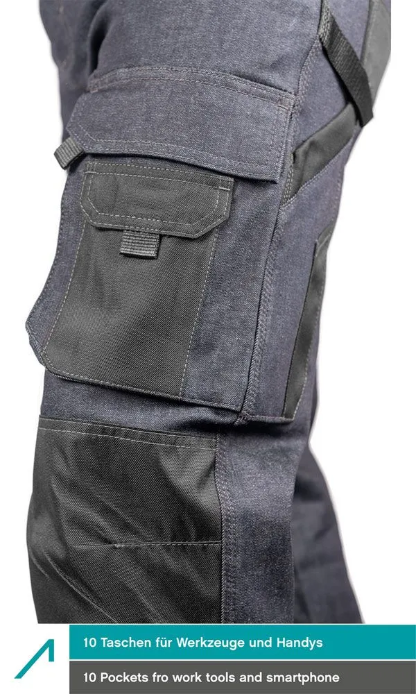 ACE Genesis Jeans Herren-Arbeitshose lang Schwarz 52 Denim