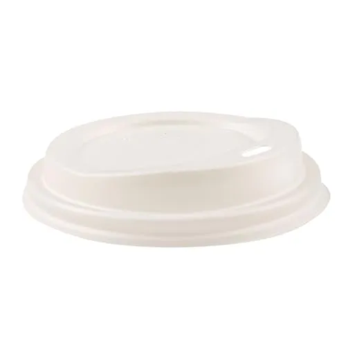 NatureStar Becherdeckel CPLA Ø 8 cm 1000 Stück weiß mit Trinköffnung