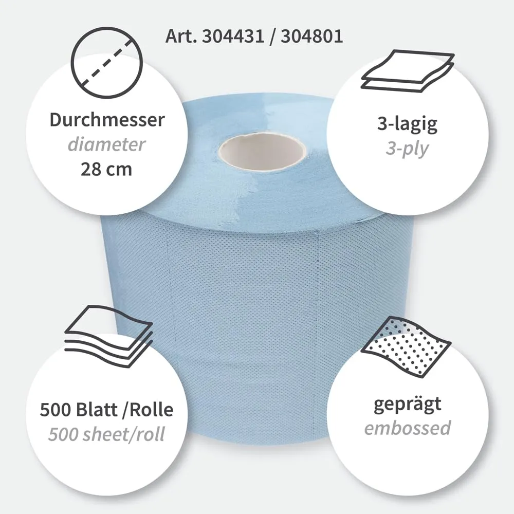 Hygoclean Putzpapier 3-lagig blau 35x22cm 2x500 Blatt