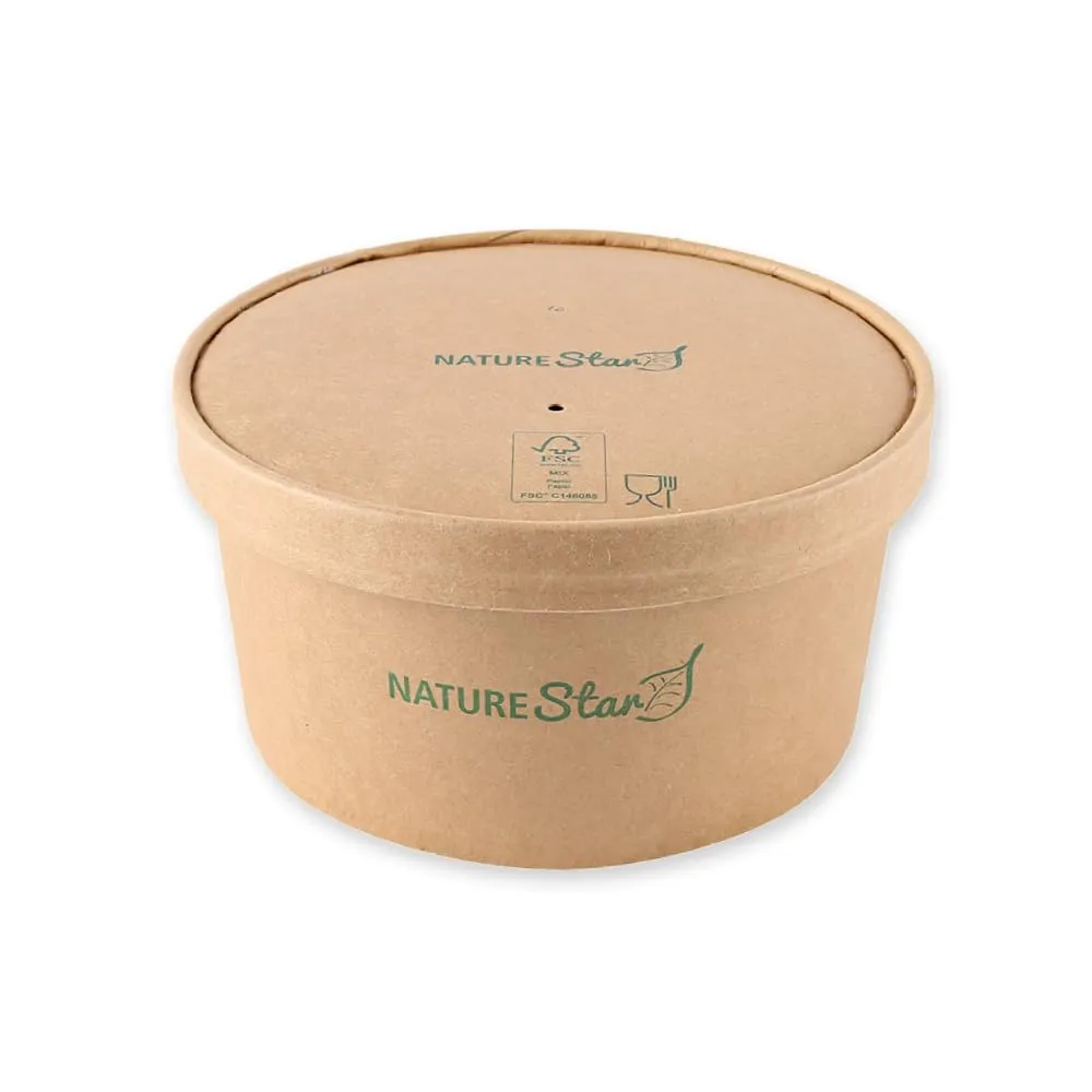 NatureStar Caesar Deckel Ø 15cm 25 Stück Kraftpapier braun