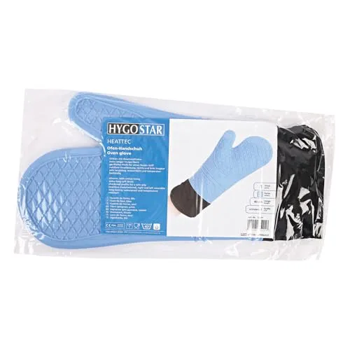 Hygostar Htec Silikonhandschuhe hellblau 40 cm 2 Stück hitzebeständig