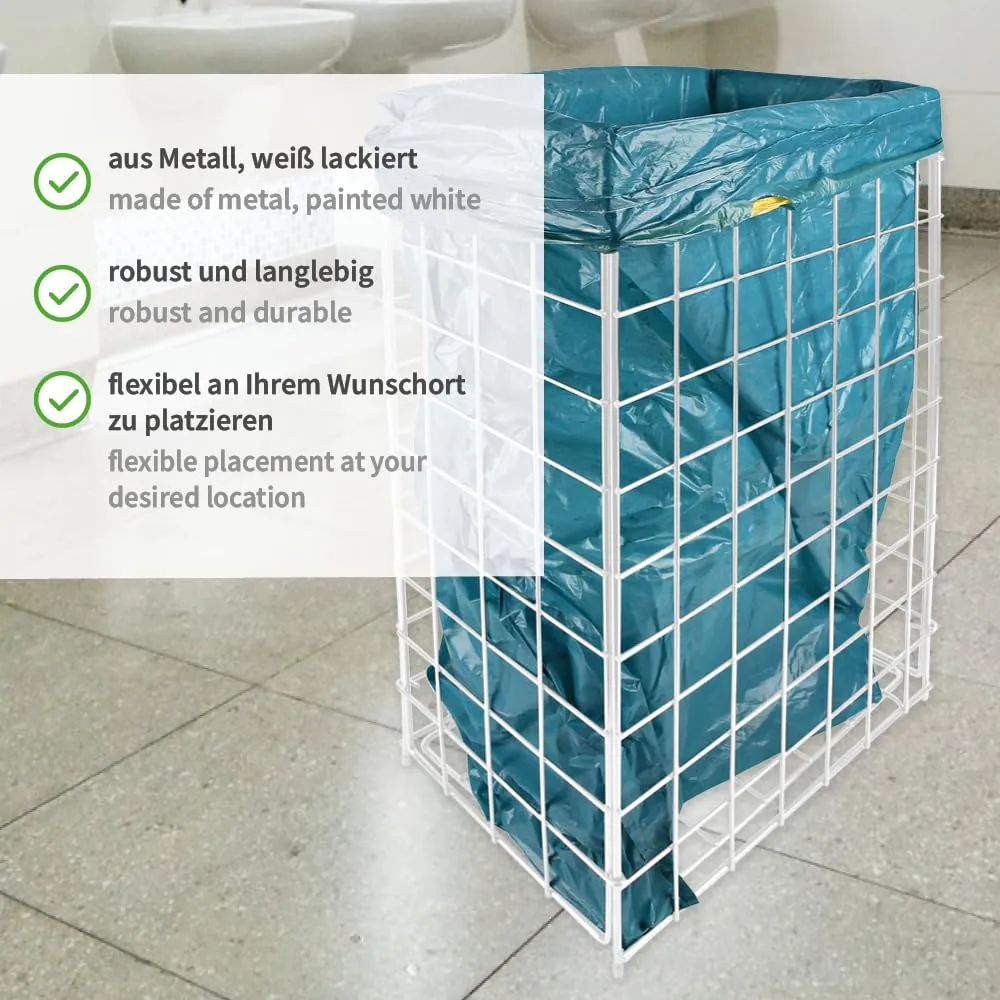 Hygoclean Gitterkorb für Müllsäcke 60 l Metall weiß