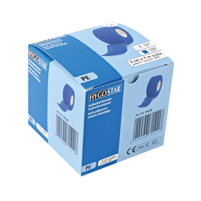 Franz Mensch Hygomed Schnellverband Verband blau 5 cm x 7 m 8 Stück