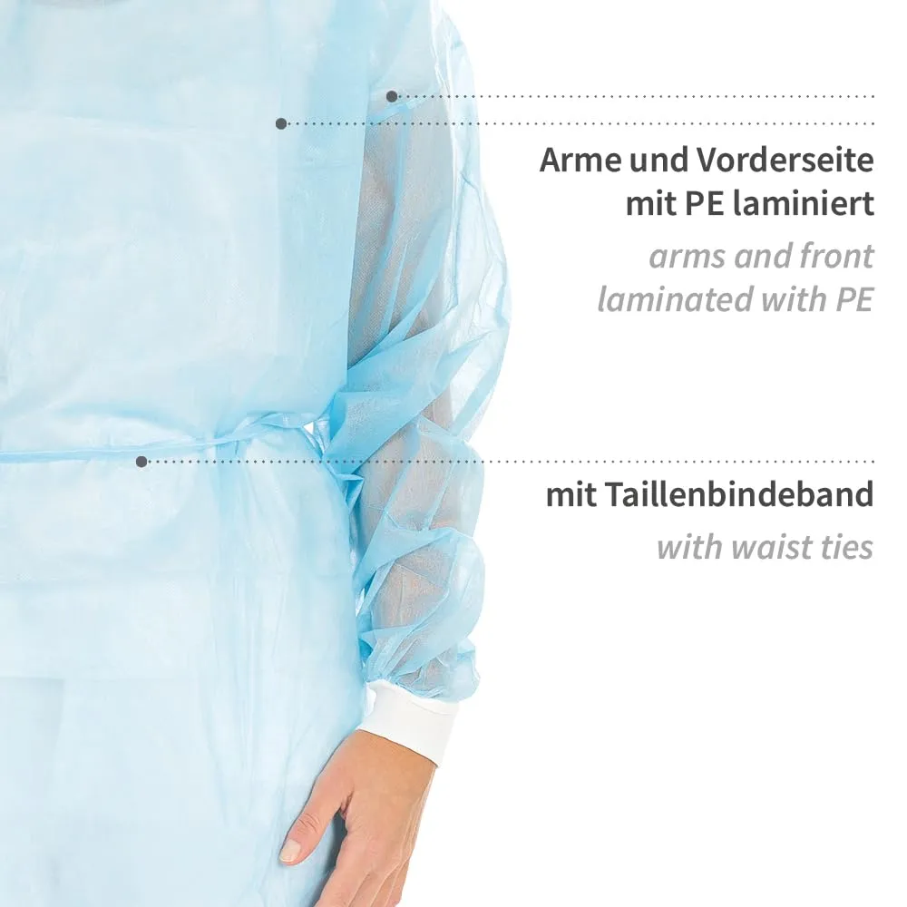 Franz Mensch Hygostar Vlieskittel blau XL 135cm 100 Stück PP/PE