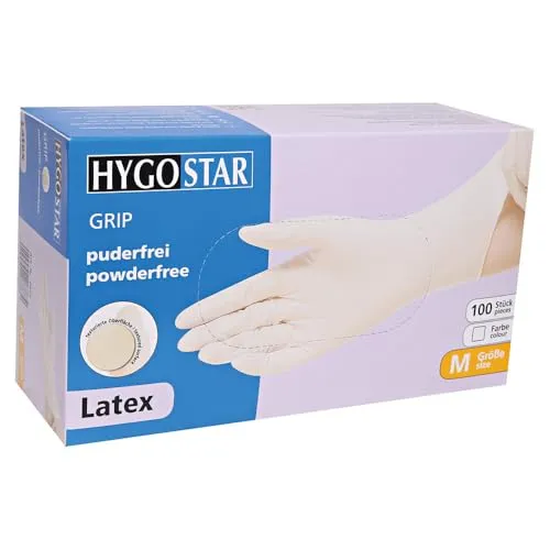 Franz Mensch Hygostar Grip Latexhandschuhe weiß M 100 St puderfrei