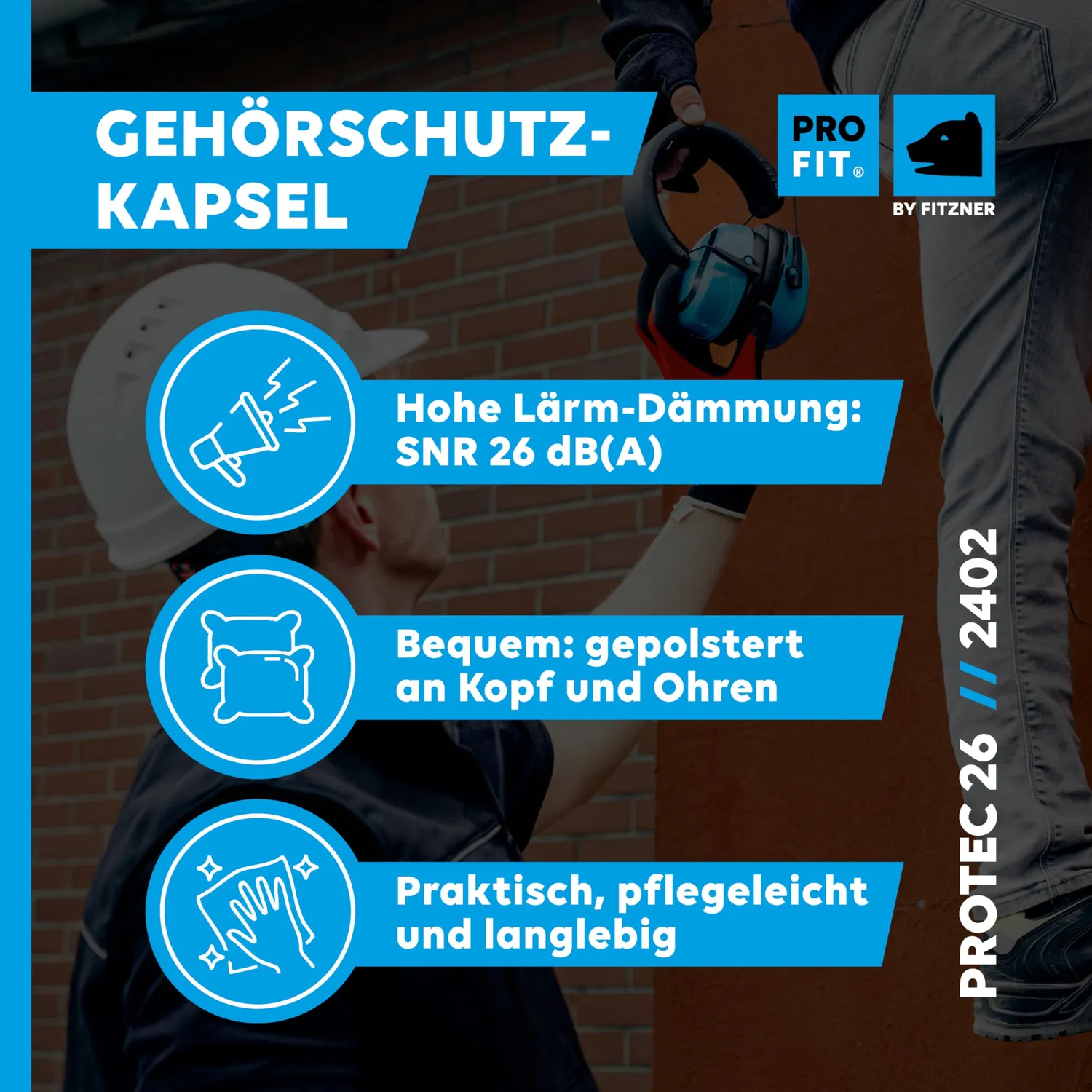 ProFit Protec 26 Gehörschutzkapsel blau SNR 26 dB faltbar