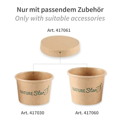 NatureStar Dip Deckel Kraftpapier 6,2 cm braun 1000 Stück