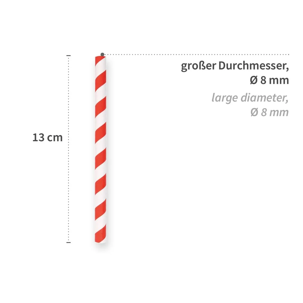 NATUREStar Cocktail Papiertrinkhalme rot-weiß 3400 Stück FSC