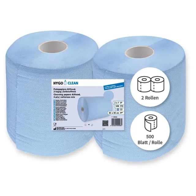 Franz Mensch Hygoclean Putzpapierrollen blau 2 Stk. 35x38 cm 2-lagig