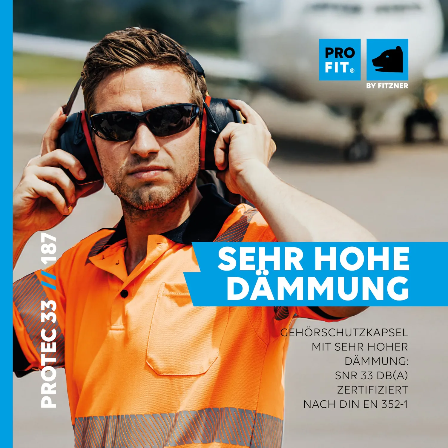 ProFit Protec 33 Kapselgehörschutz schwarz-rot SNR 33 dB