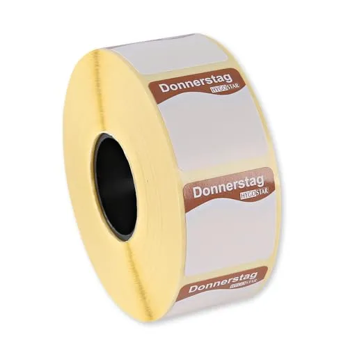 Franz Mensch Hygostar Tagesetiketten Donnerstag 25x25mm 12 Rollen
