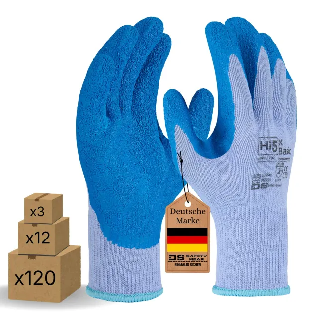 Hi5 X-Basic HI585 Arbeitshandschuhe M 3 Stück Latex-Grip