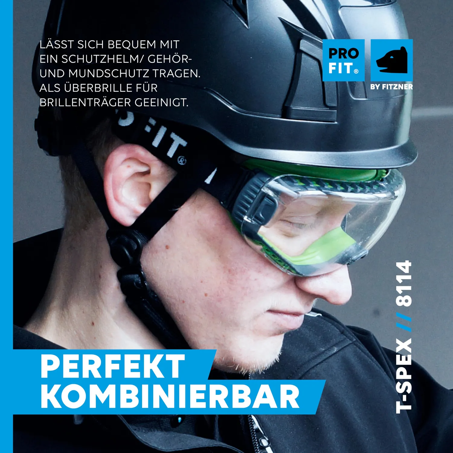ProFit T-Spex Vollsichtbrille Grün-Schwarz Brillenträger