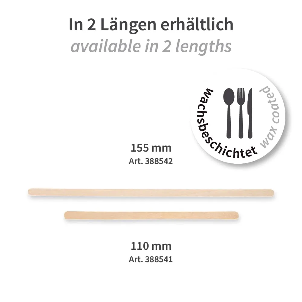 NatureStar Rührstäbchen Holz 110 mm 10000 Stück wachsbeschichtet