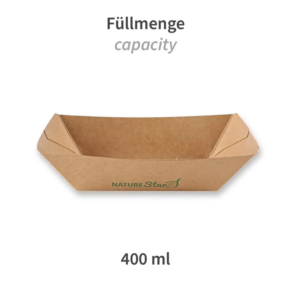 NatureStar Tasty Foodtray Kraftpapier braun 400 ml 1000 Stück