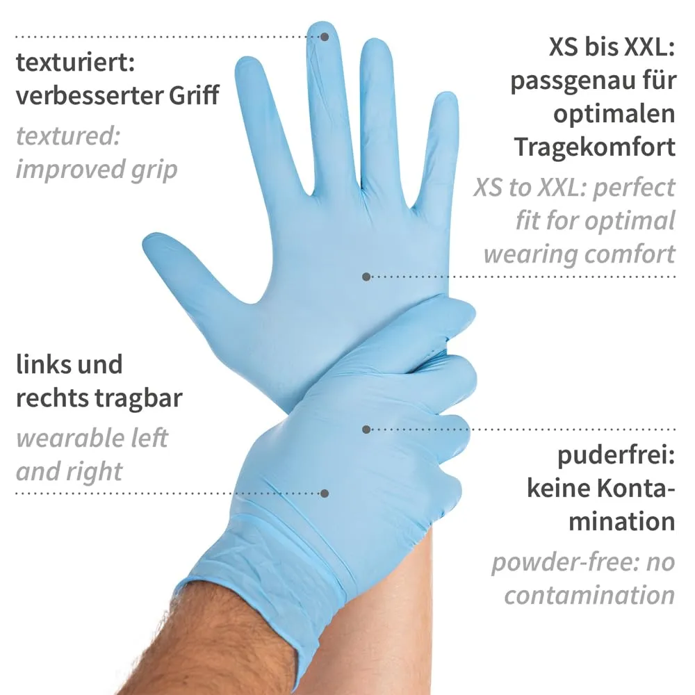 Hygostar Safe Light Nitrilhandschuhe blau L 100 Stück