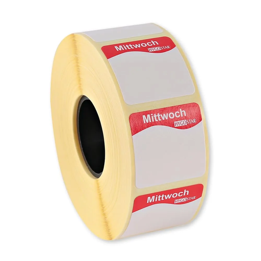 Franz Mensch Hygostar Tagesetiketten Mittwoch 25x25mm 12 Rollen