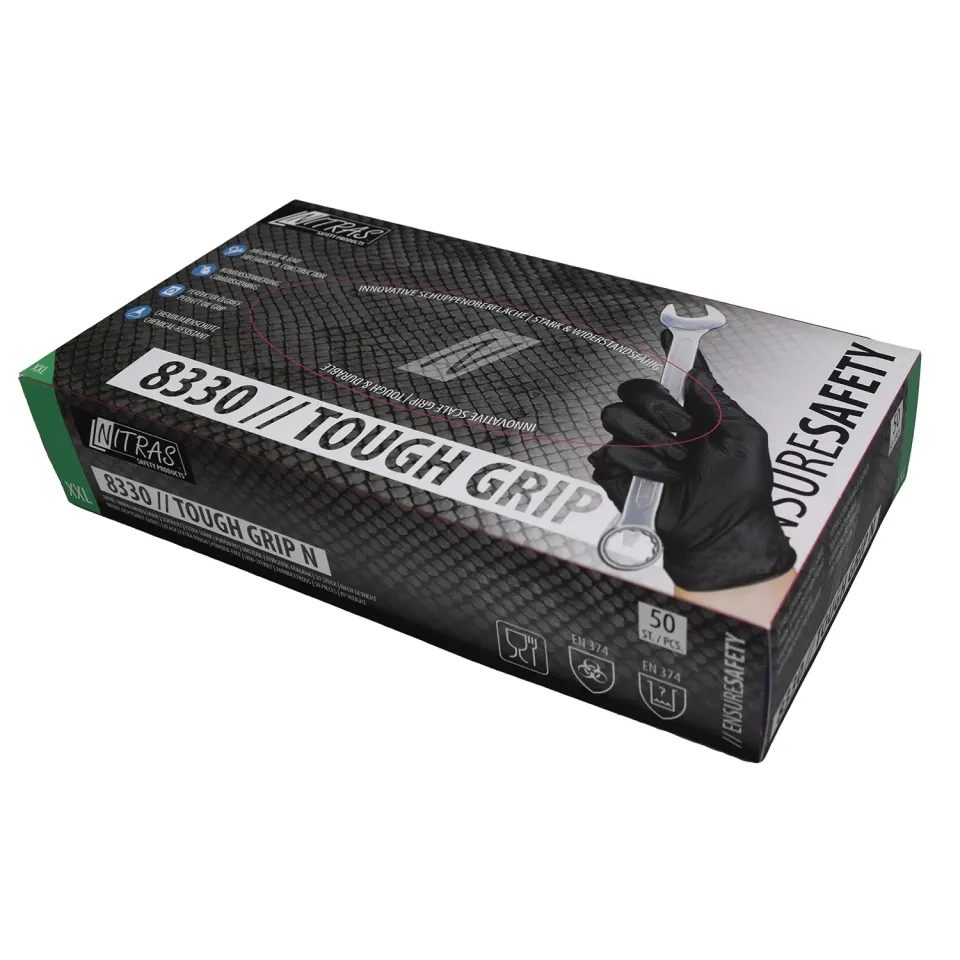 Nitras Tough Grip N Nitrilhandschuhe schwarz 50 Stk. Gr. XL