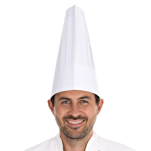 Hygostar Kochmützen Le Chef Papier weiß H30cm 250 Stk