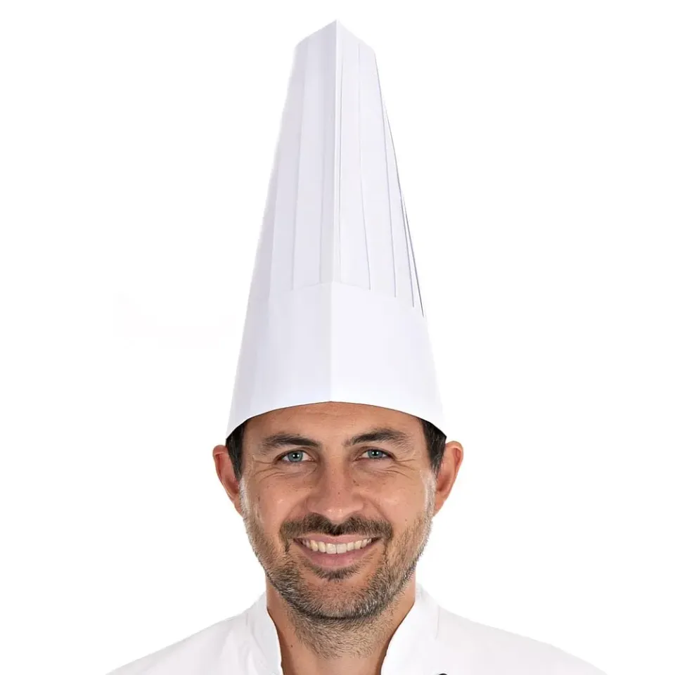 Hygostar Kochmützen Le Chef Papier weiß H30cm 250 Stk