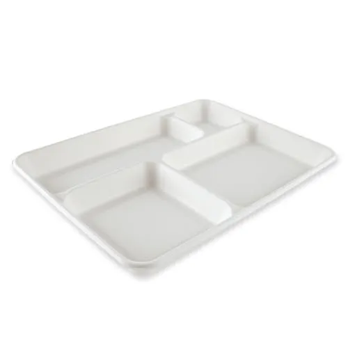 NatureStar Menütabletts 4-geteilt 37cm 160 Stück Zuckerrohr