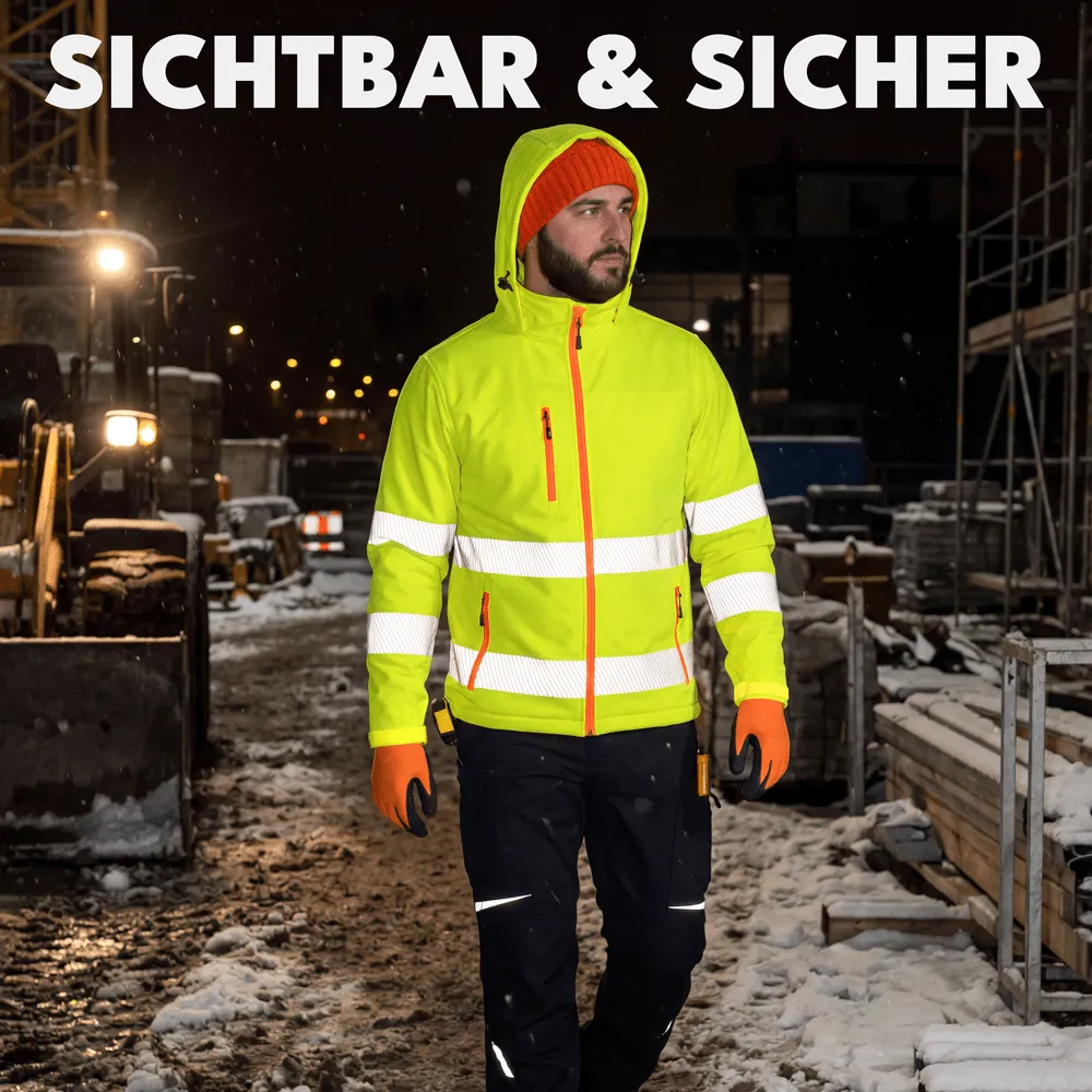 ACE Neon Lite Softshell Warnjacke Herren Klasse 3