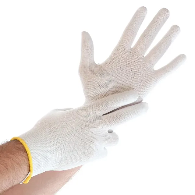 Hygostar Ultra Flex Feinstrickhandschuhe Gr.9/L 12 Stück weiß
