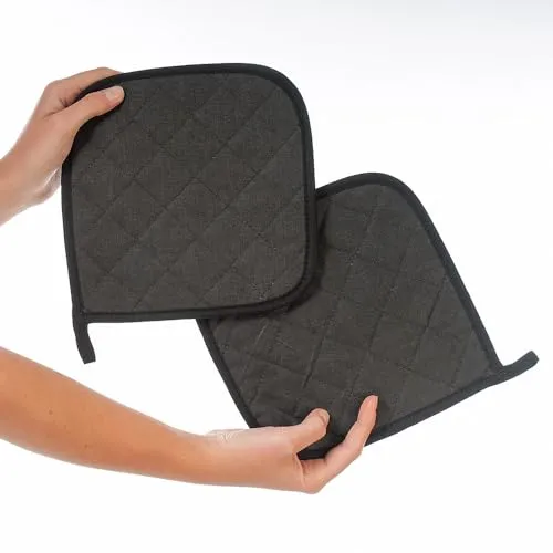 Hygostar Flamestar Topflappen Canvas schwarz 19,5 cm 4 Stück