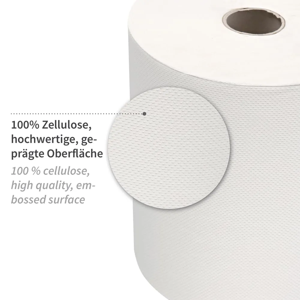 HygoClean Papierhandtuchrollen 2-lagig hochweiß 6 Rollen 130 m
