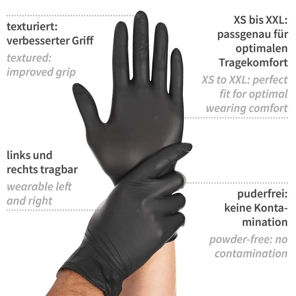 Hygostar Safe Light Nitrilhandschuhe Schwarz L 1000 Stück