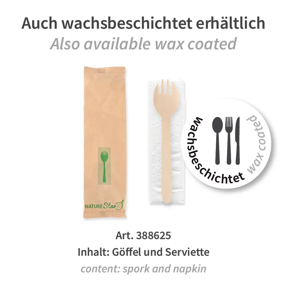 NatureStar Spork Besteckset Holz Göffel 500 Stück braun