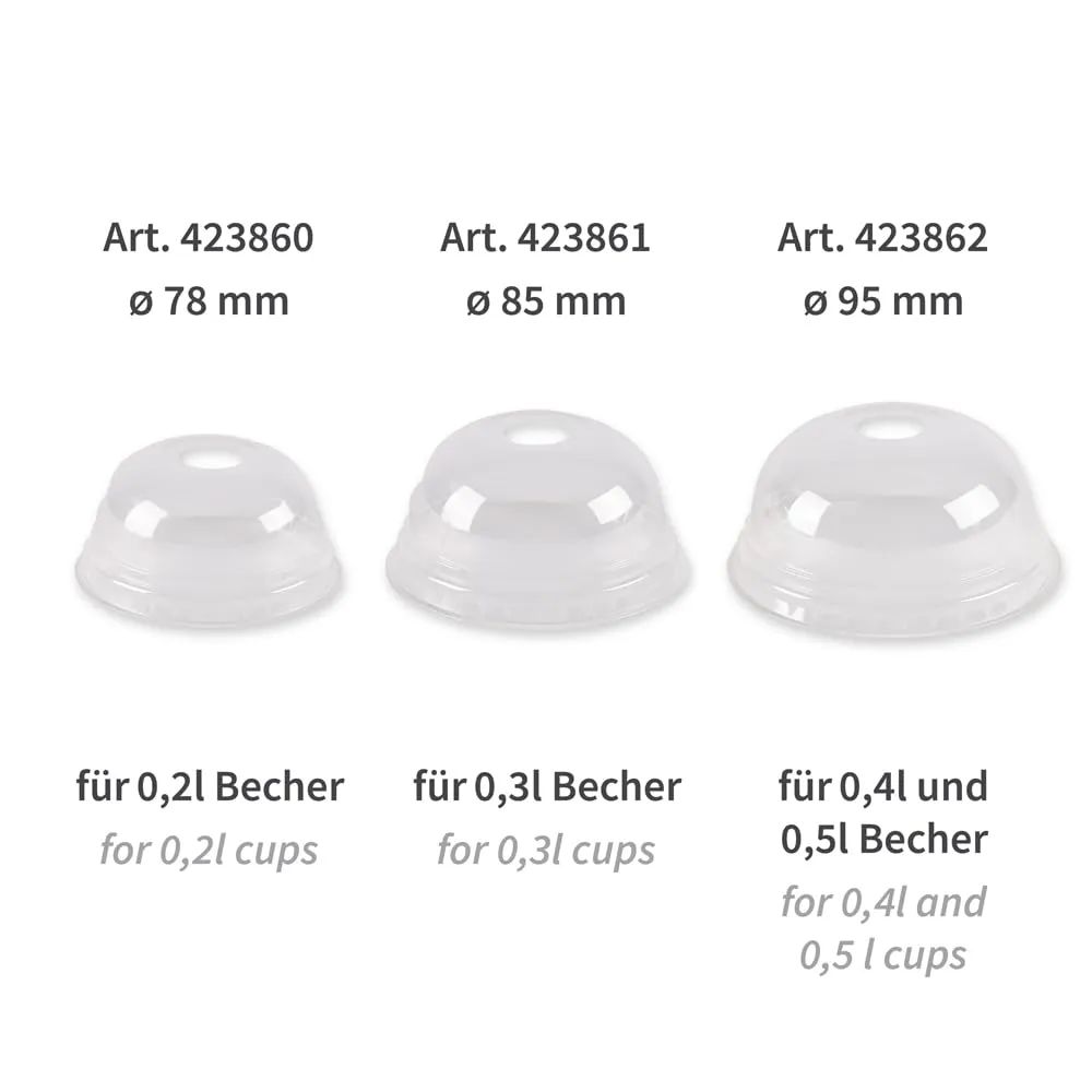 NatureStar Becherdeckel PLA Ø 8,5 cm 800 Stück transparent mit Halmloch