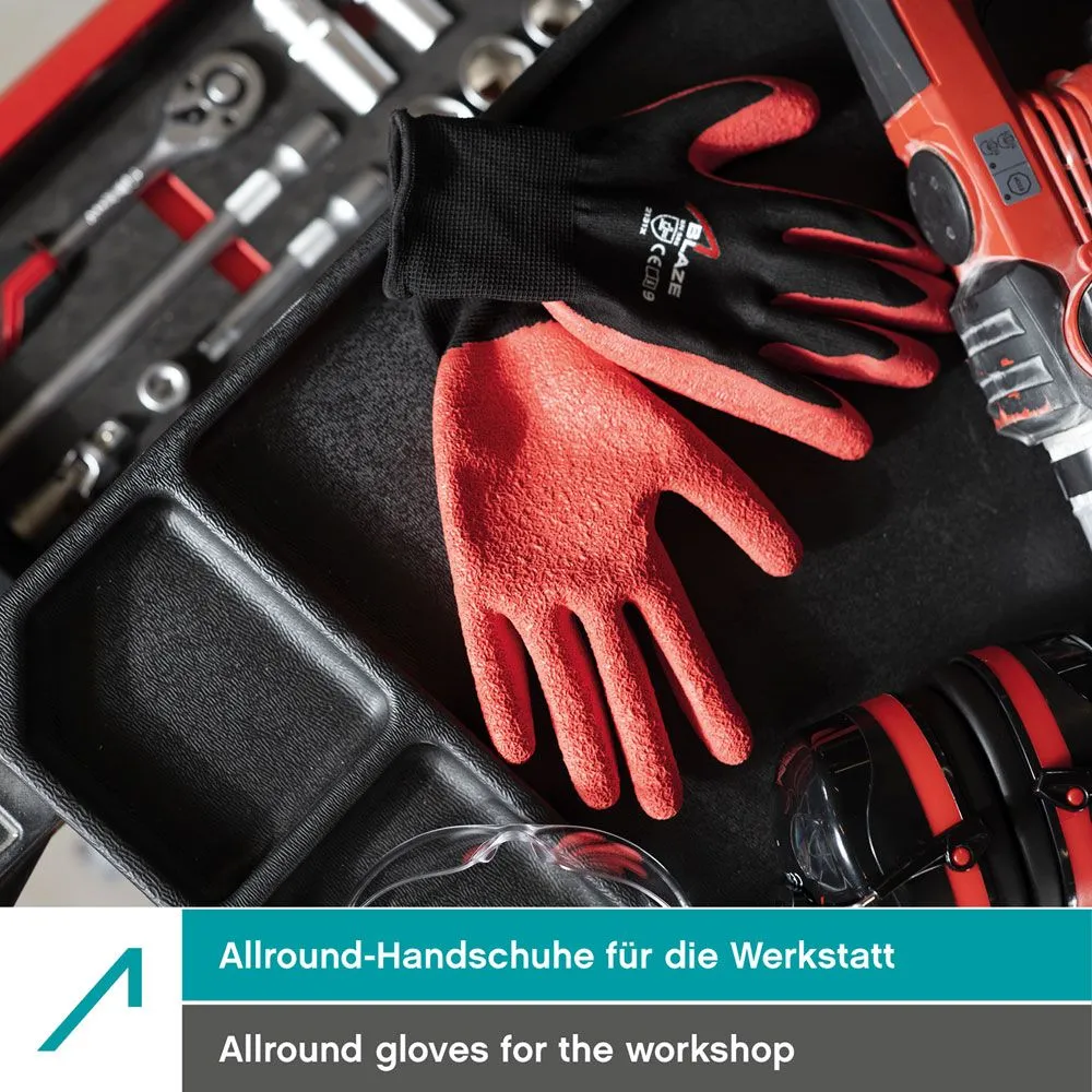 ACE Blaze Arbeitshandschuhe 10 Paar Latex Größe 08-M