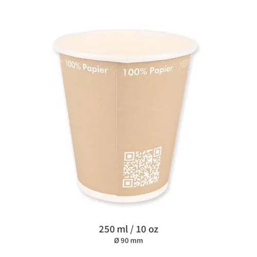 Franz Mensch NatureStar Only Paper Becher 250ml 1000 Stück plastikfrei