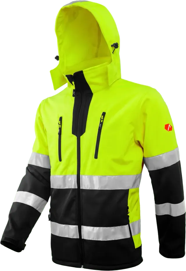 ACE Neon Softshell Warnjacke Gelb L Klasse 2